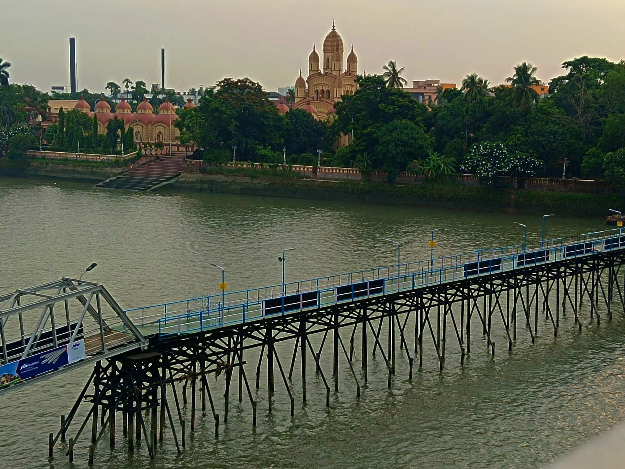 View of Dakhineswar Temple from Dakhineswar Bridge