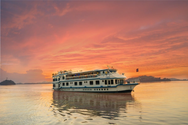 Enchanting Sunset View from Brahmaputra river cruise 