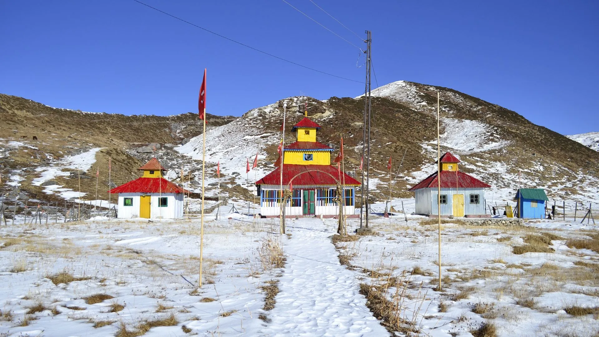 Frozen landscape at Nathang Valley