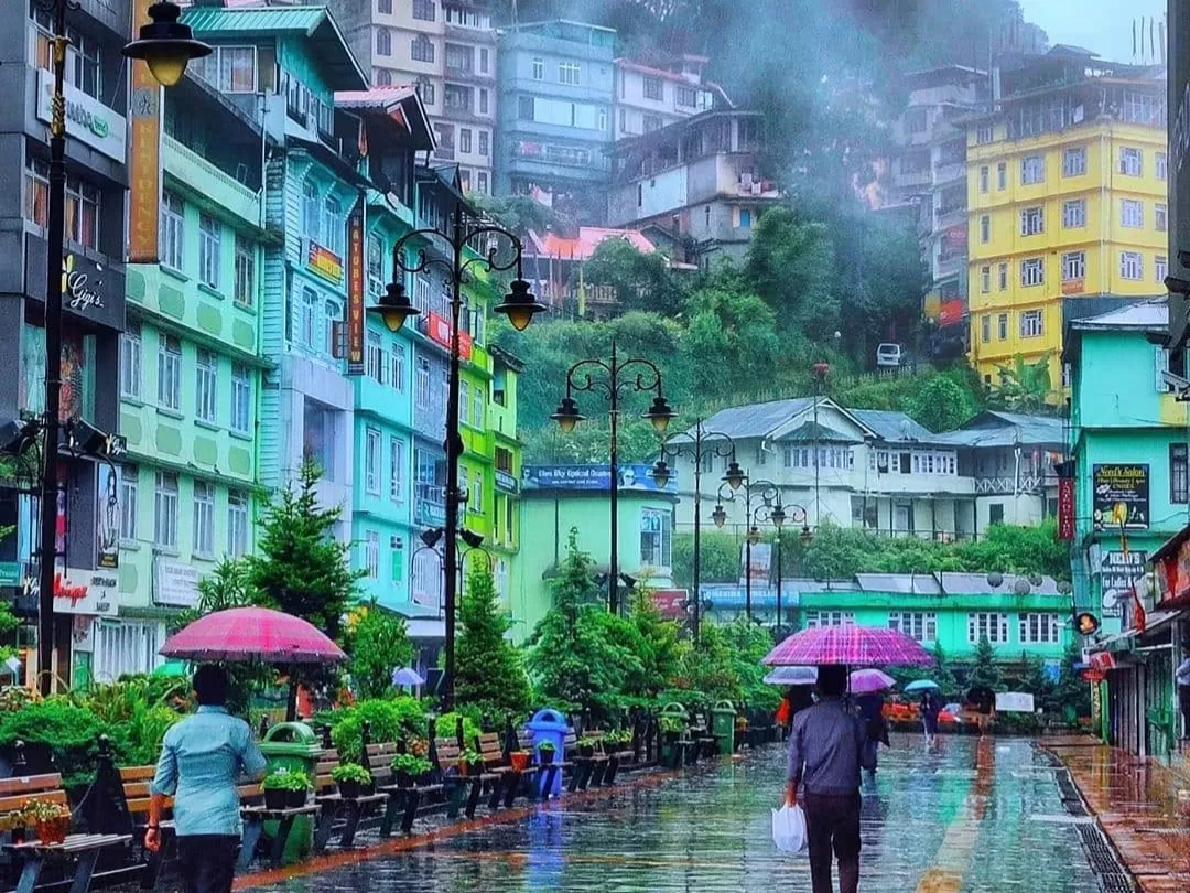 Tourists walking at MG Marg